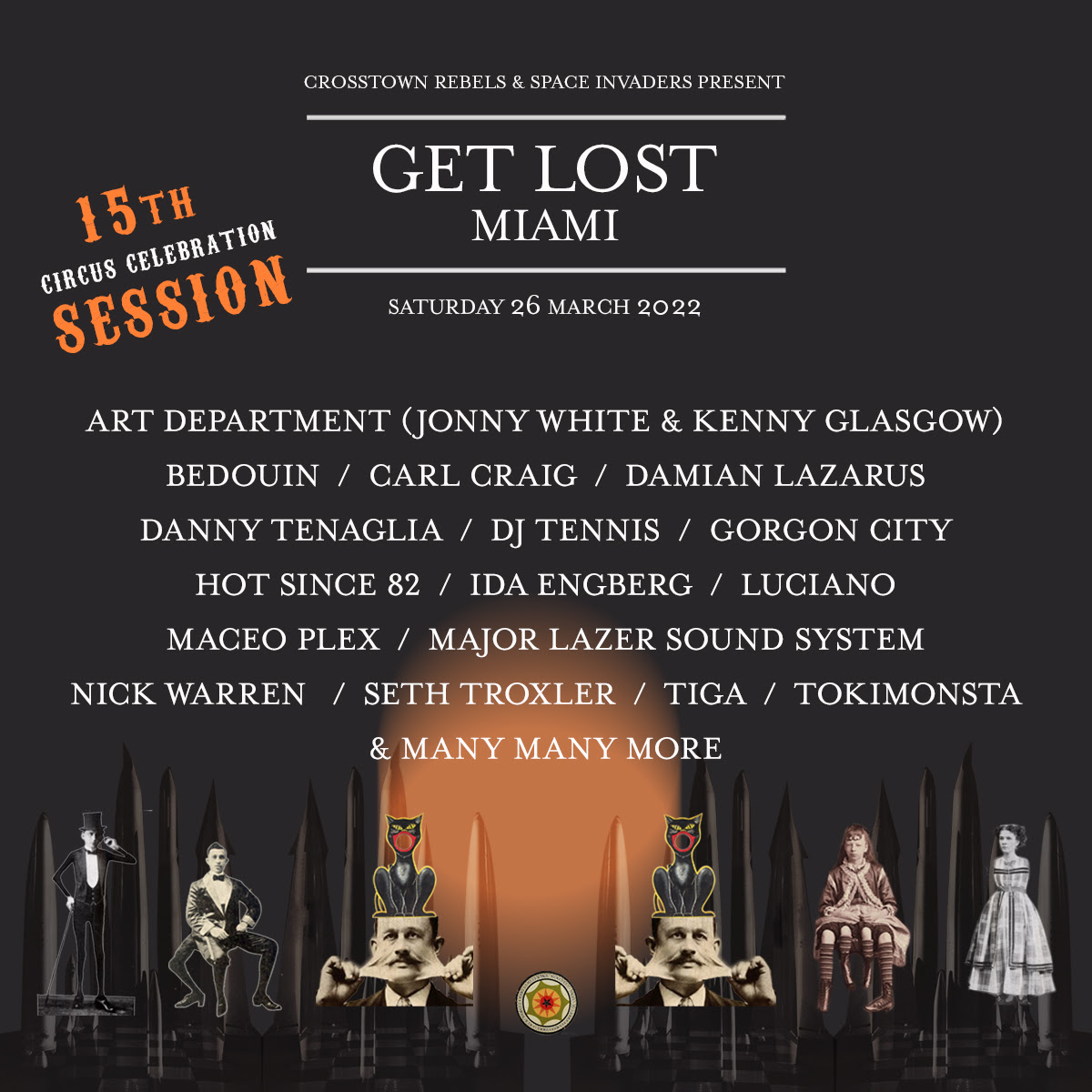 Celebración de los 15 años de Get Lost Miami con Line Up out of this